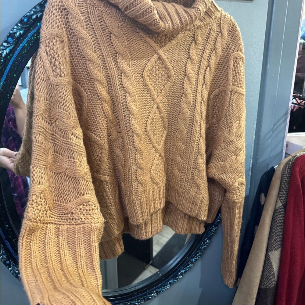Simply Couture Cable Knit Sweater - Tan